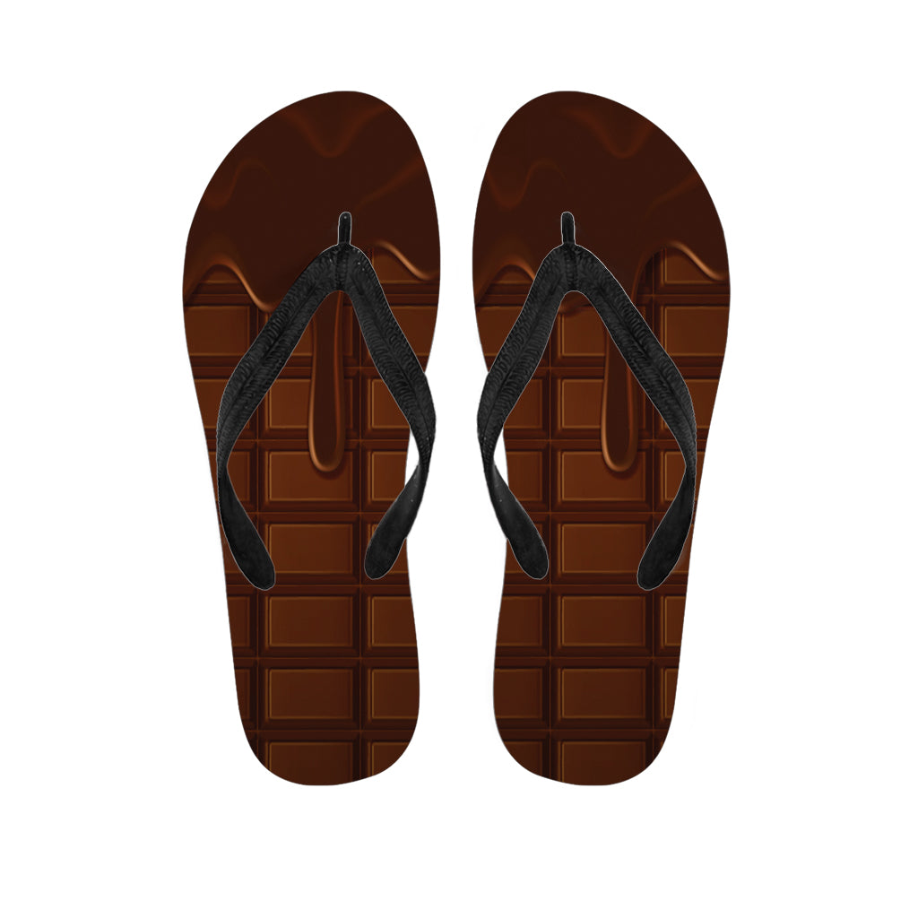 Chocolate Print Flip Flops