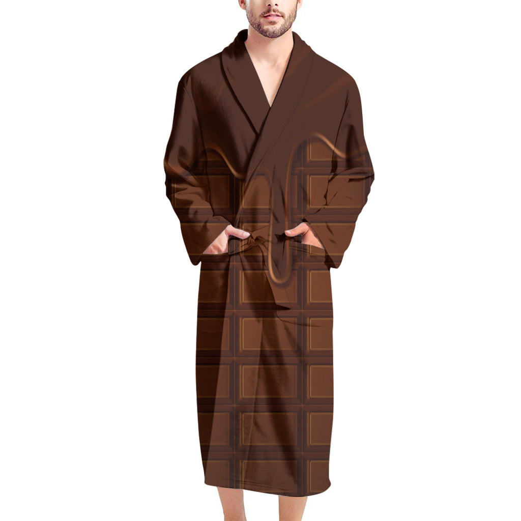 Chocolate Print Men's Bathrobe