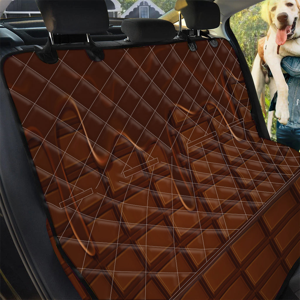 Chocolate Print Pet Car Back Seat Cover