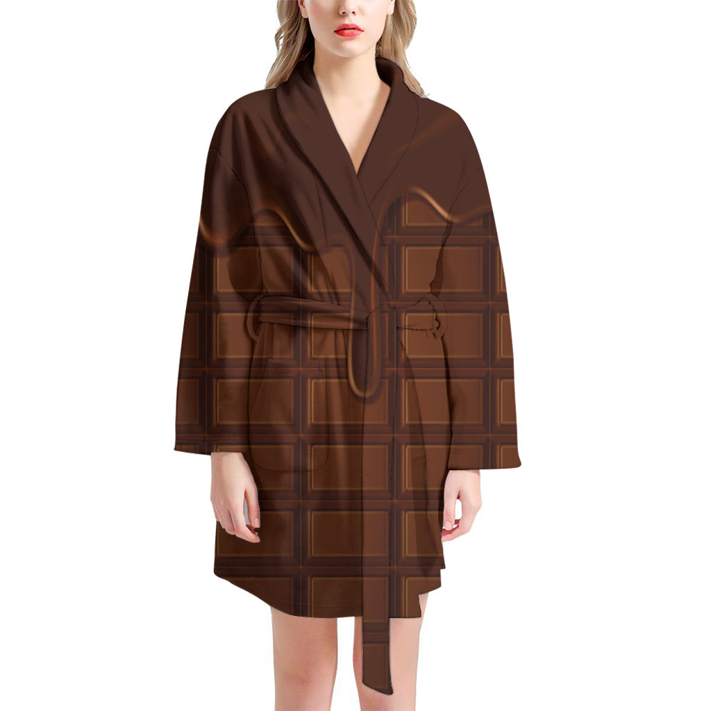 Chocolate Print Women's Bathrobe