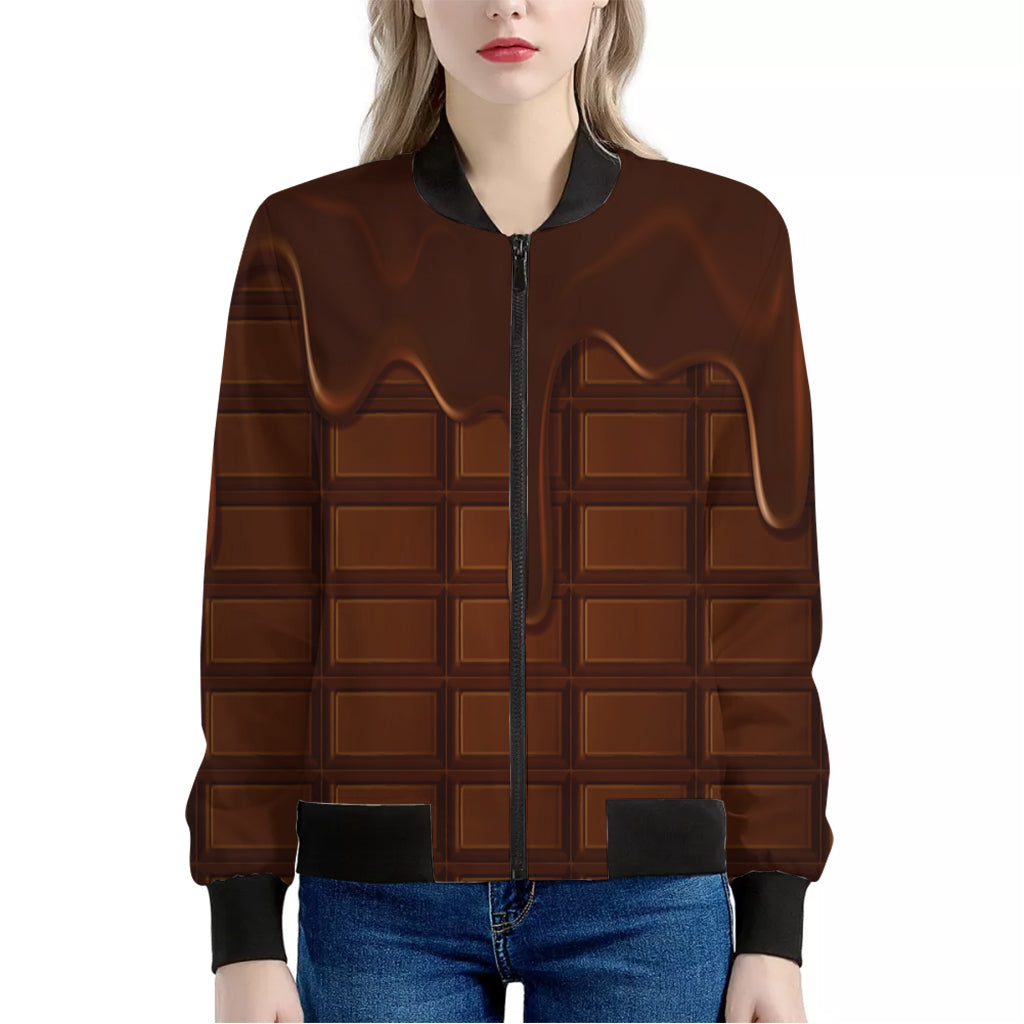 Chocolate Print Women's Bomber Jacket