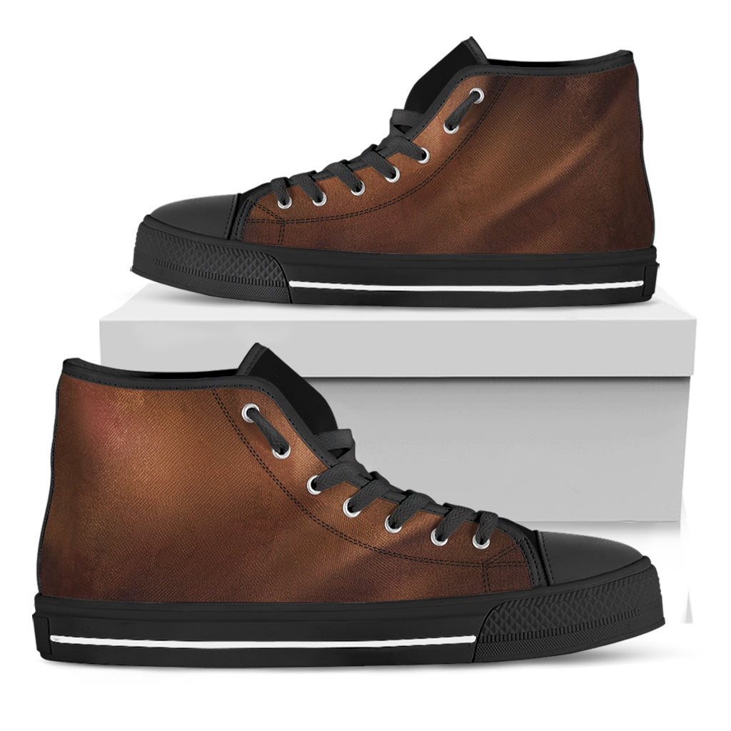 Chocolate Texture Print Black High Top Shoes