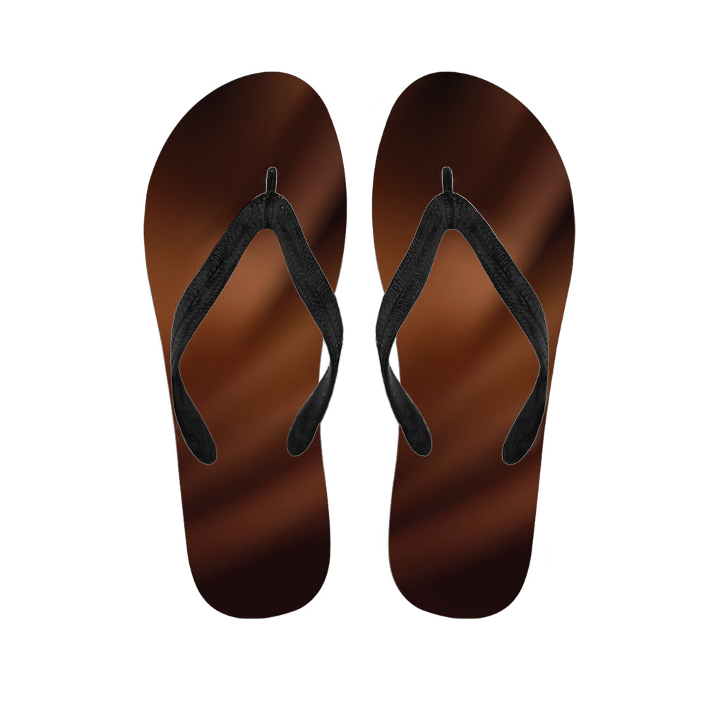 Chocolate Texture Print Flip Flops