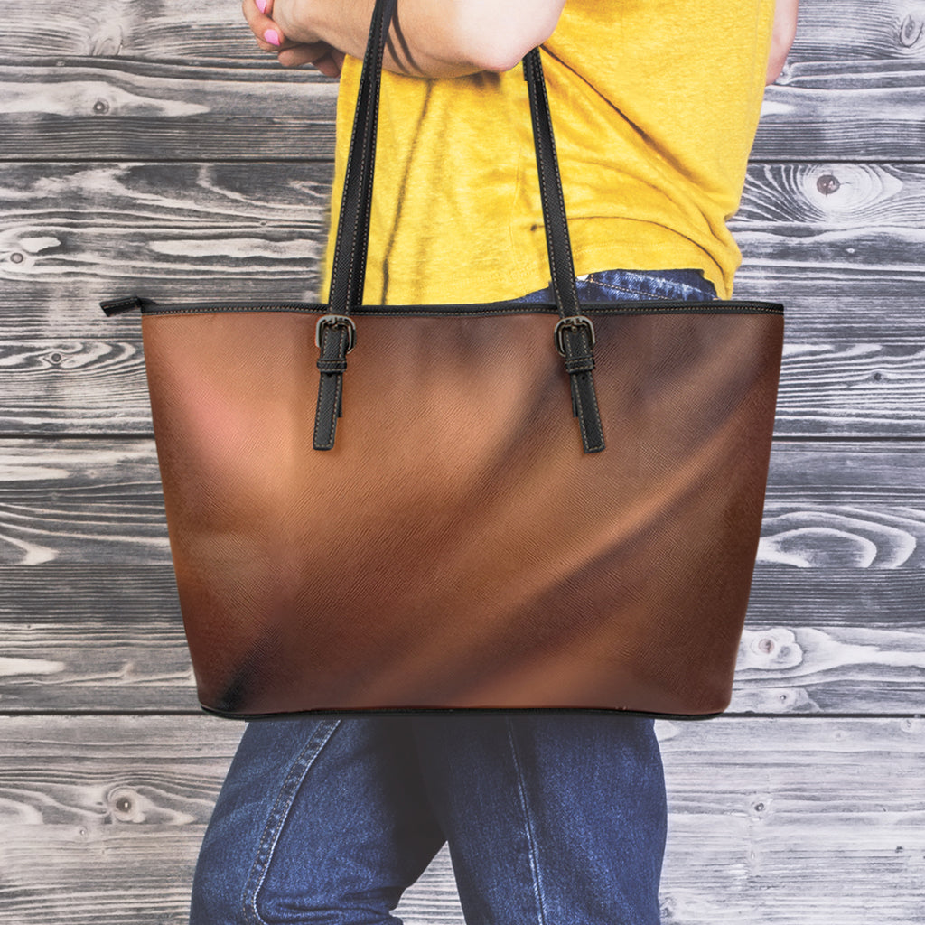 Chocolate Texture Print Leather Tote Bag