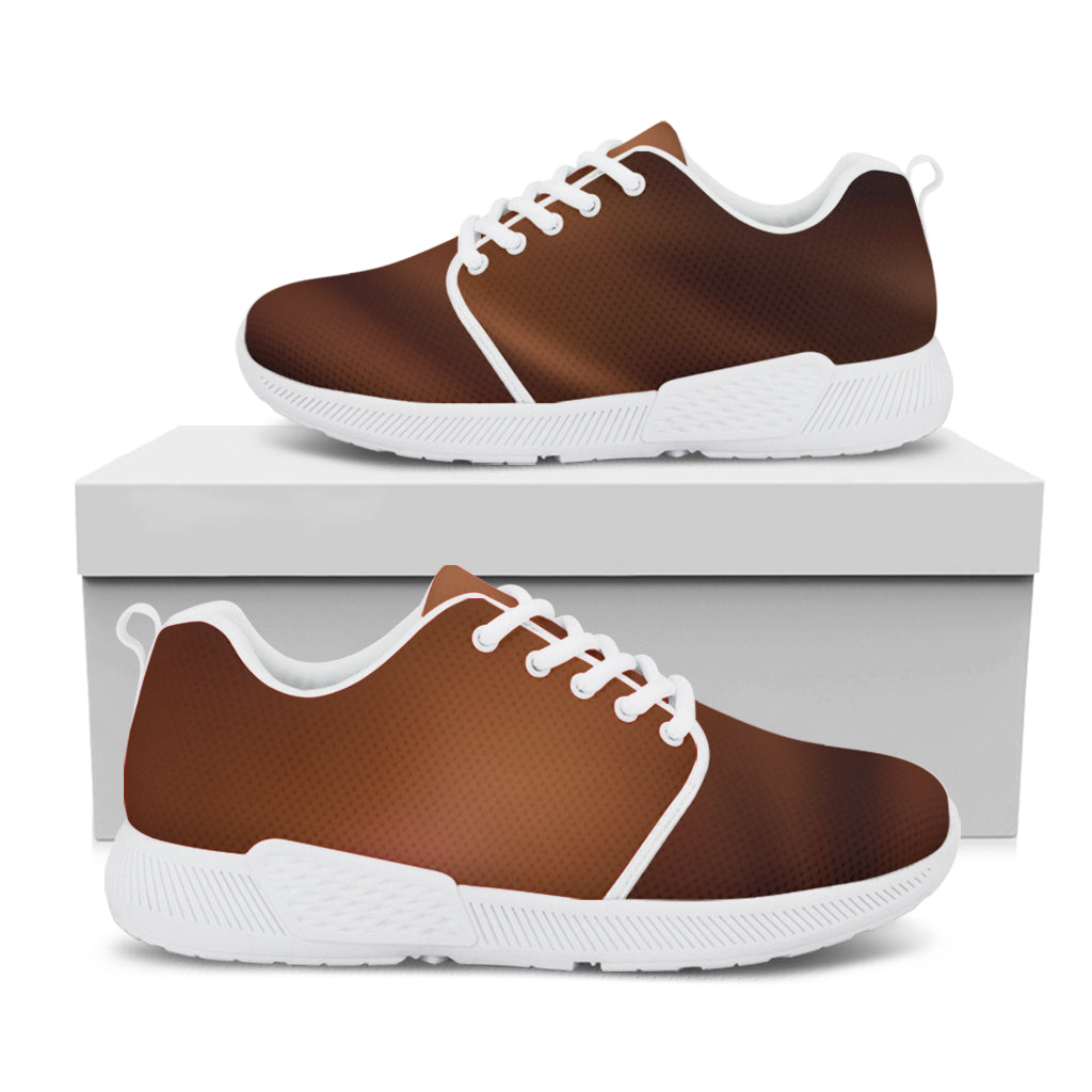 Chocolate Texture Print White Athletic Shoes