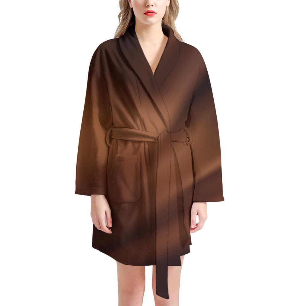 Chocolate Texture Print Women's Bathrobe