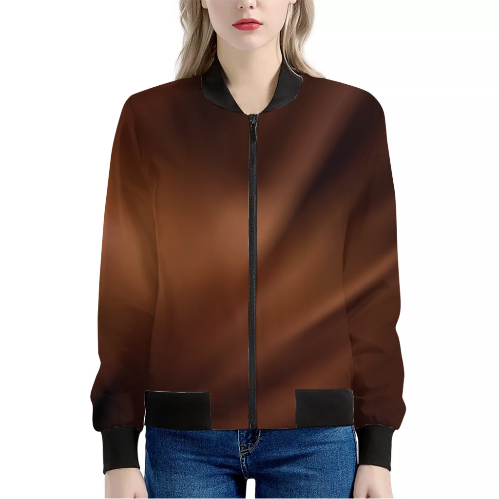 Chocolate Texture Print Women's Bomber Jacket