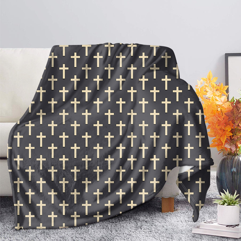 Christian Cross Pattern Print Blanket