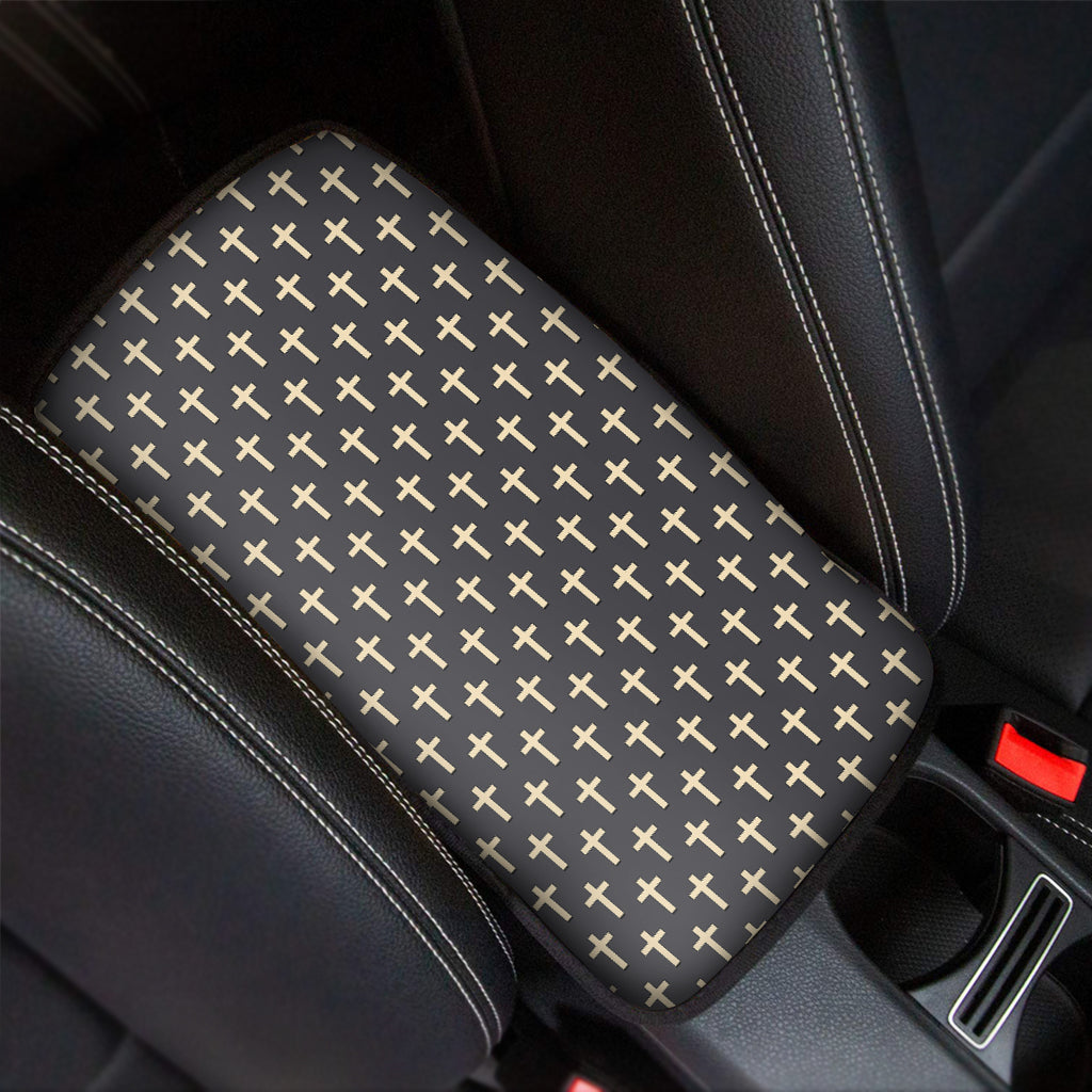 Christian Cross Pattern Print Car Center Console Cover