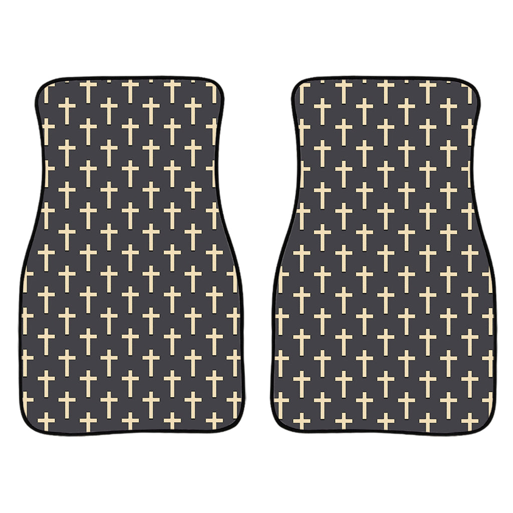 Christian Cross Pattern Print Front Car Floor Mats