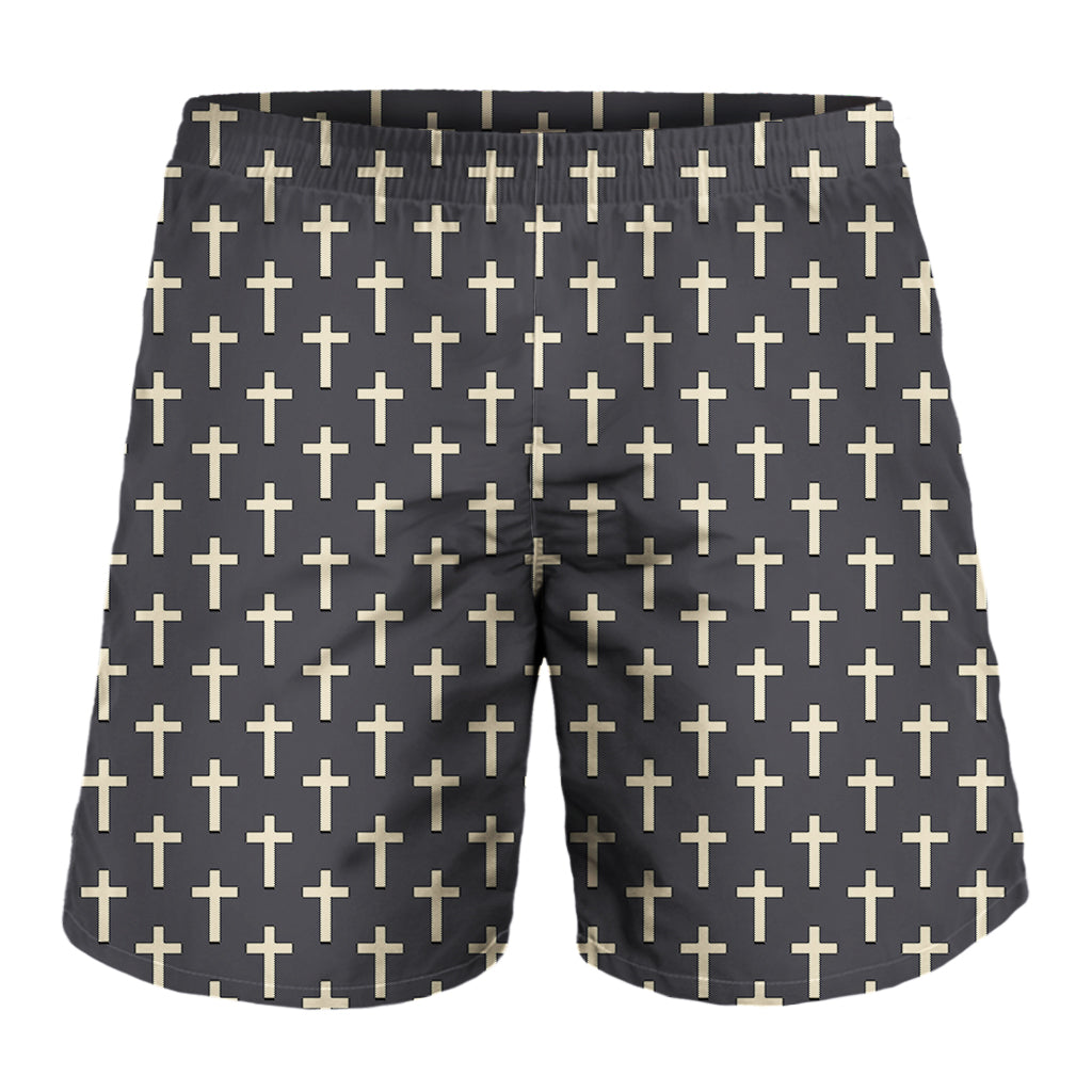 Christian Cross Pattern Print Men's Shorts