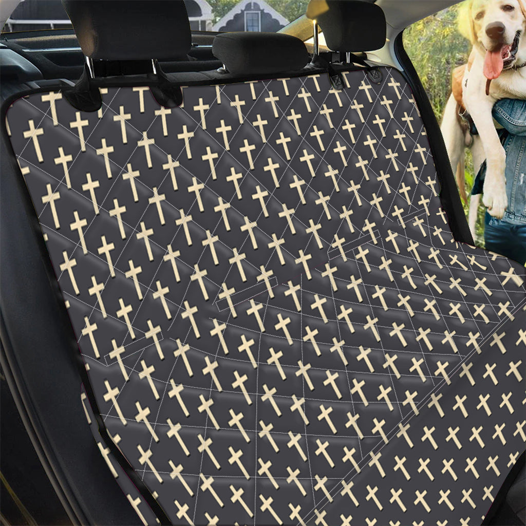 Christian Cross Pattern Print Pet Car Back Seat Cover