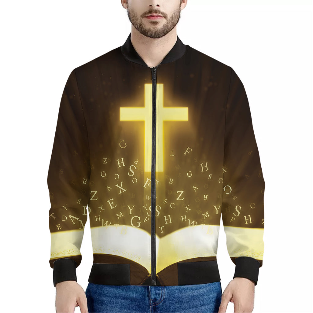 Christian Holy Bible Print Men's Bomber Jacket