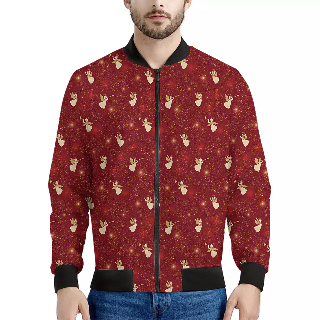 Christmas Angel Pattern Print Men's Bomber Jacket