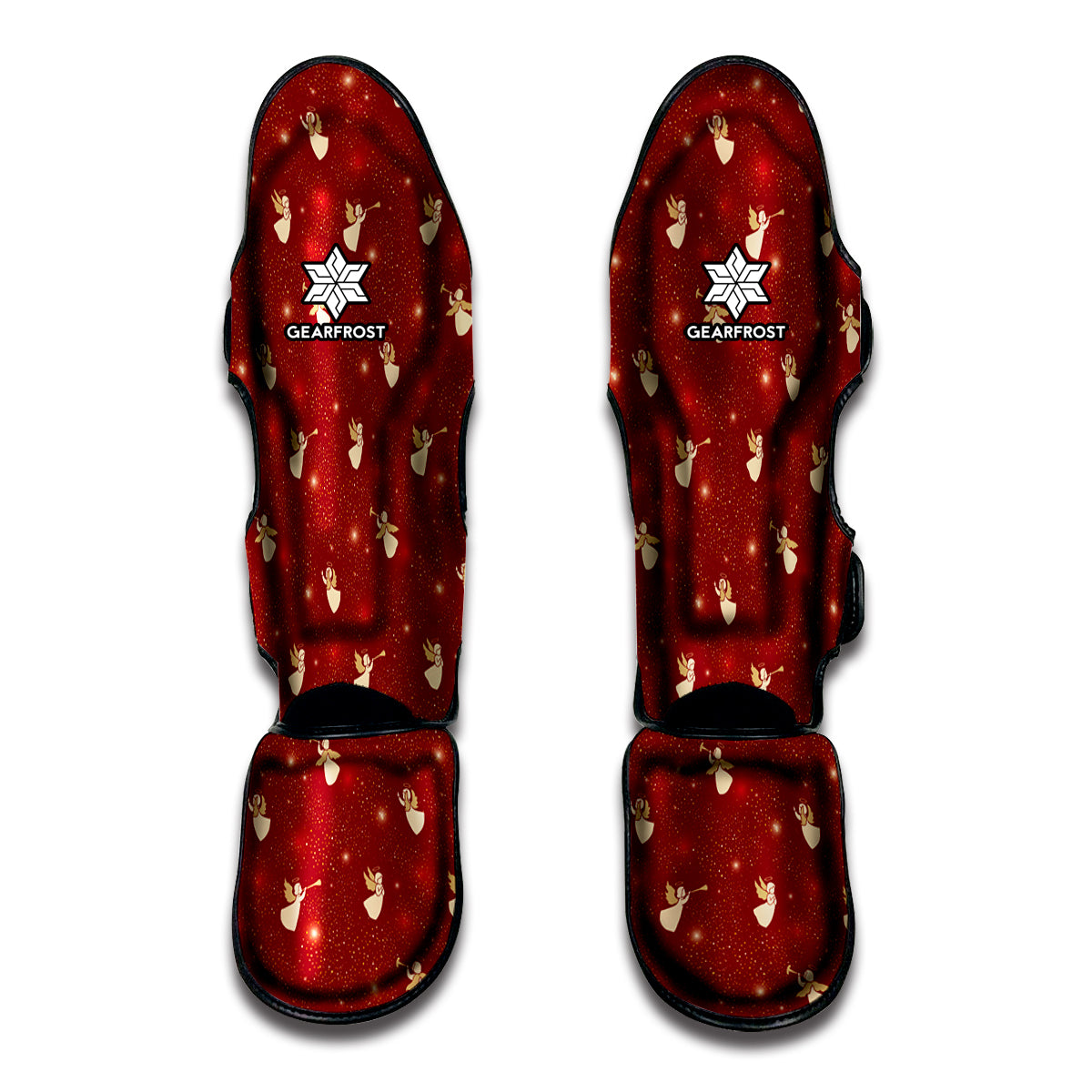 Christmas Angel Pattern Print Muay Thai Shin Guards