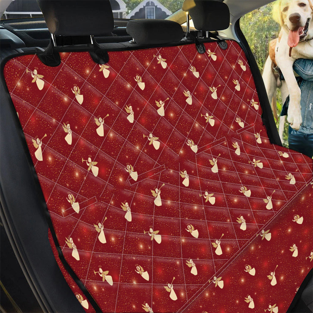 Christmas Angel Pattern Print Pet Car Back Seat Cover