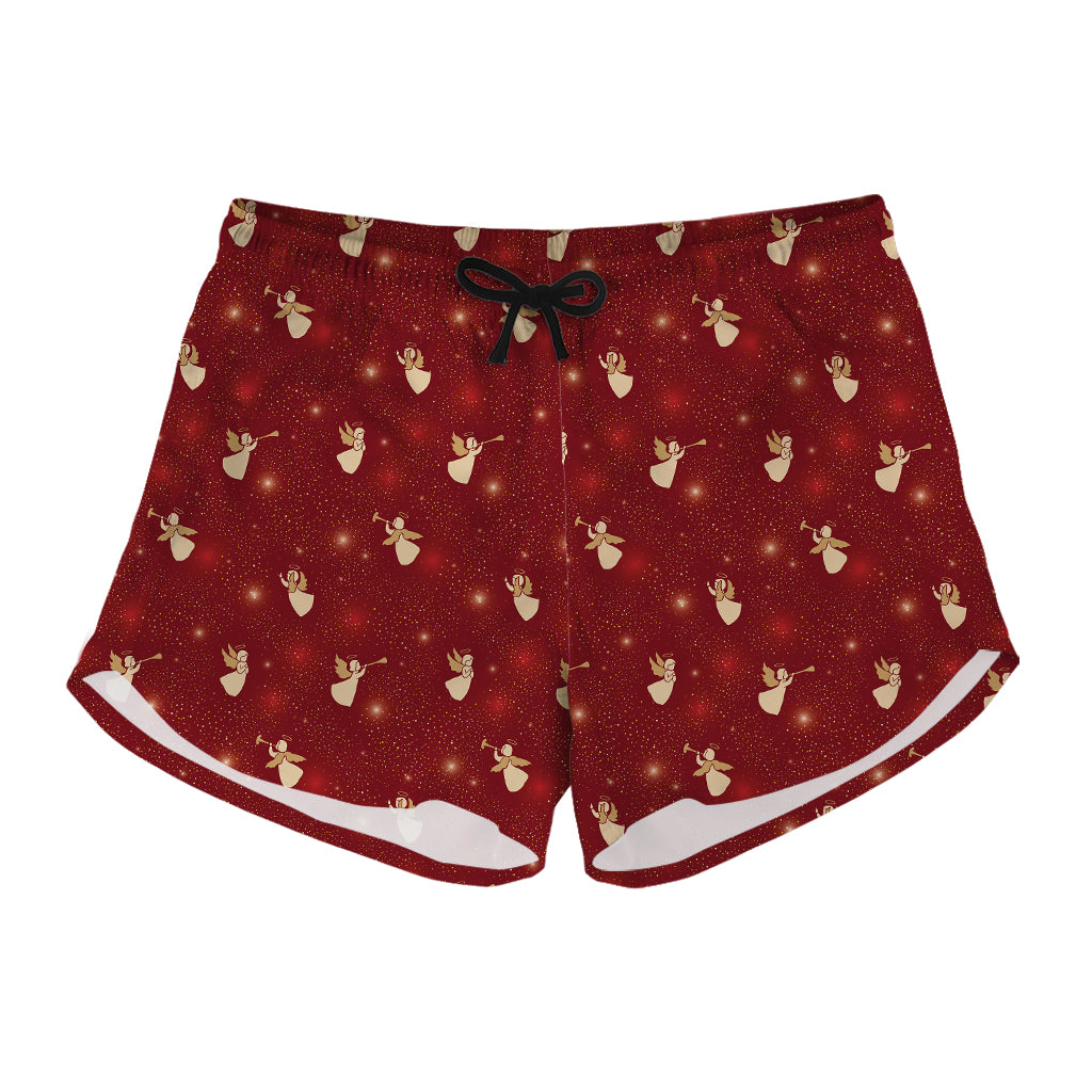 Christmas Angel Pattern Print Women's Shorts