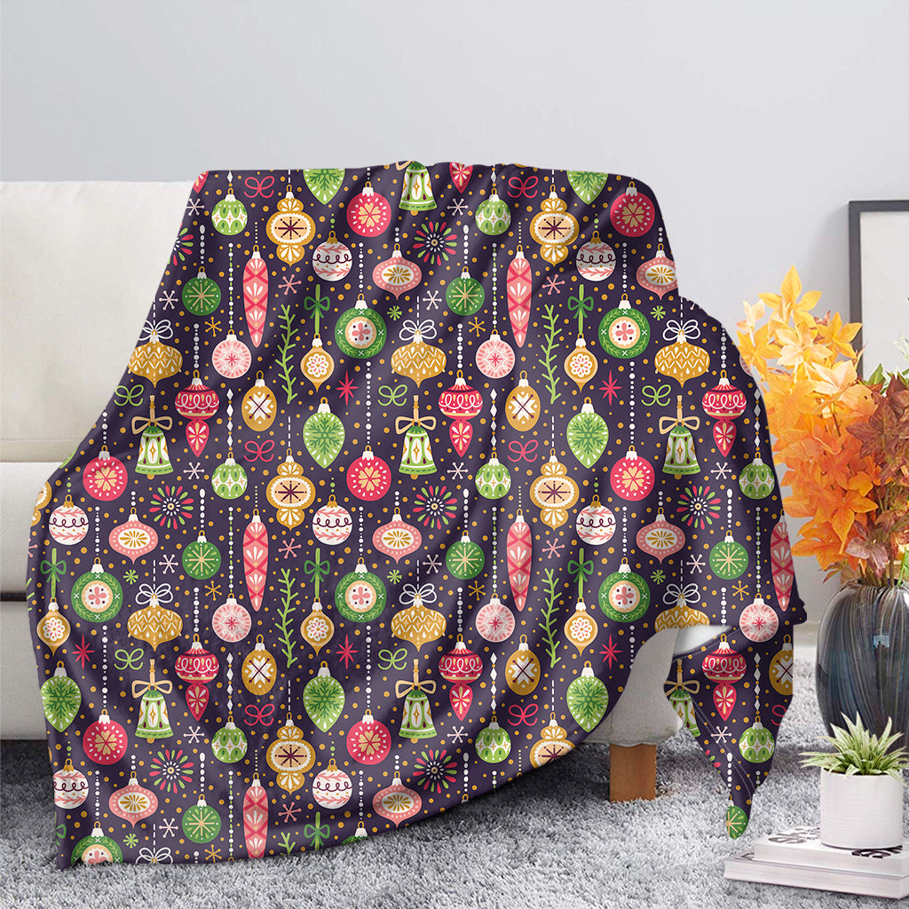 Christmas Baubles Pattern Print Blanket