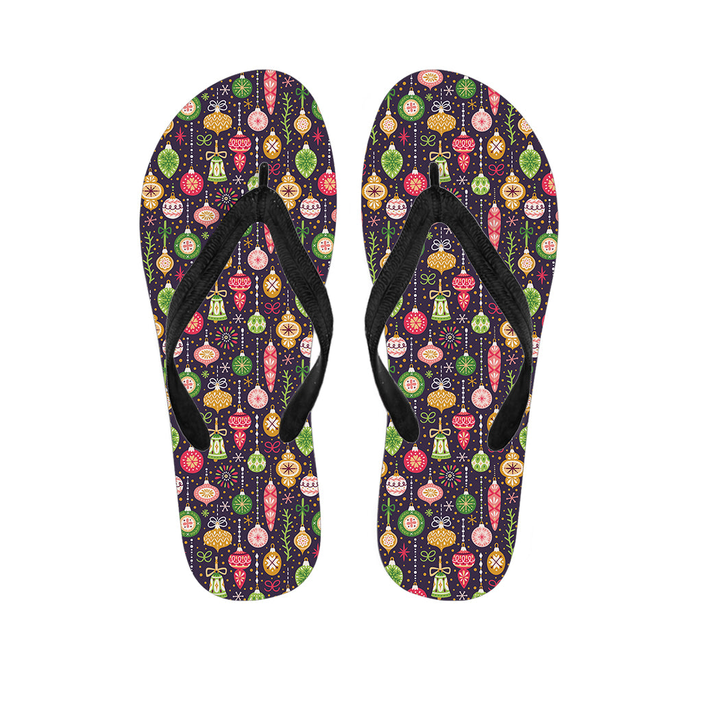 Christmas Baubles Pattern Print Flip Flops