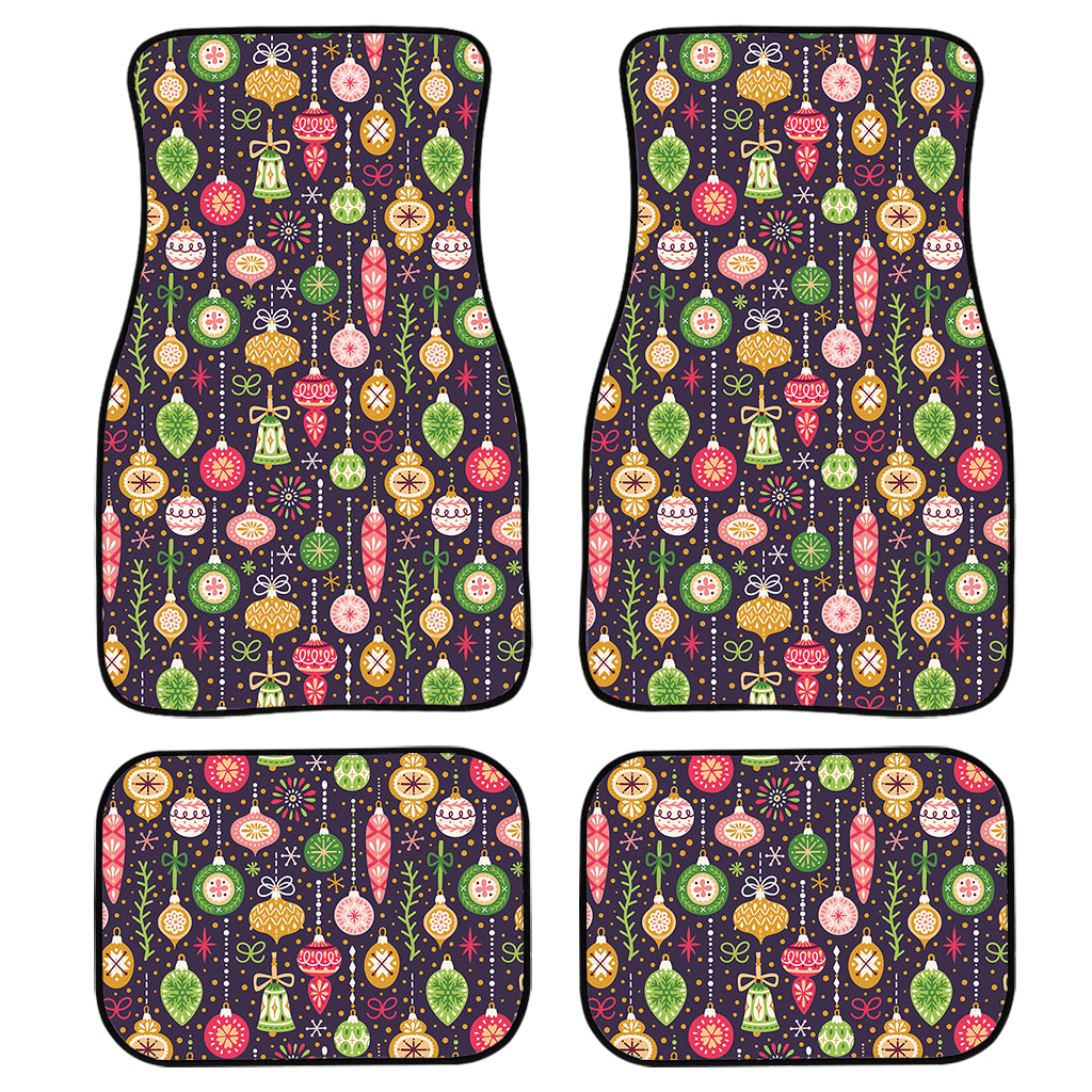 Christmas Baubles Pattern Print Front and Back Car Floor Mats