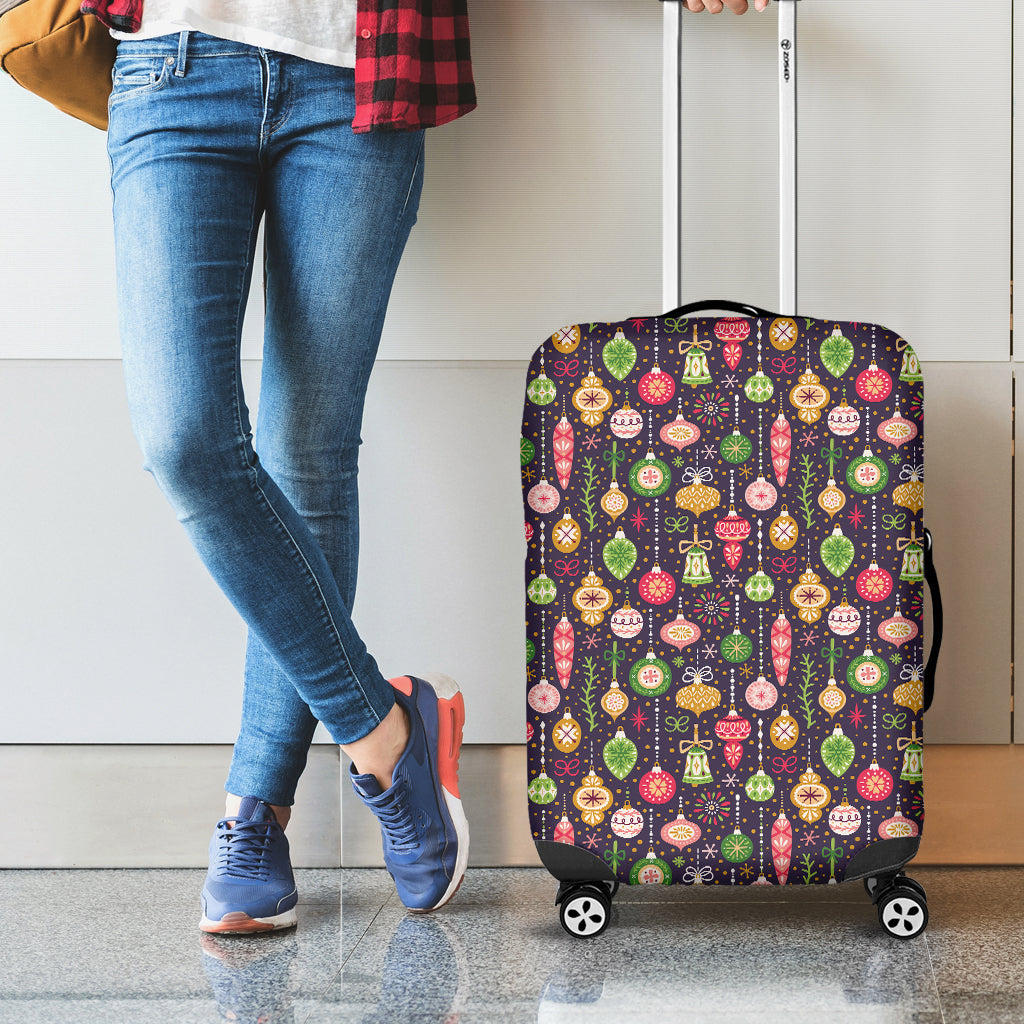 Christmas Baubles Pattern Print Luggage Cover