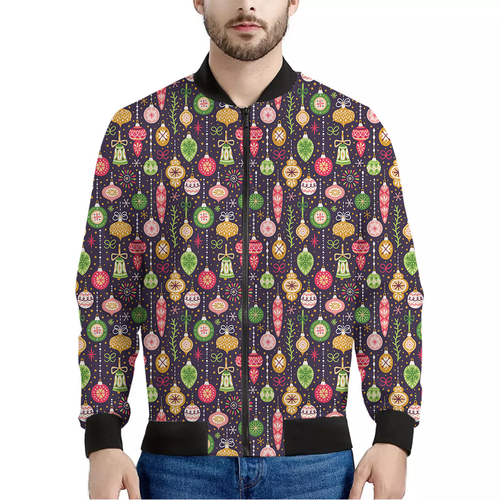 Christmas Baubles Pattern Print Men's Bomber Jacket