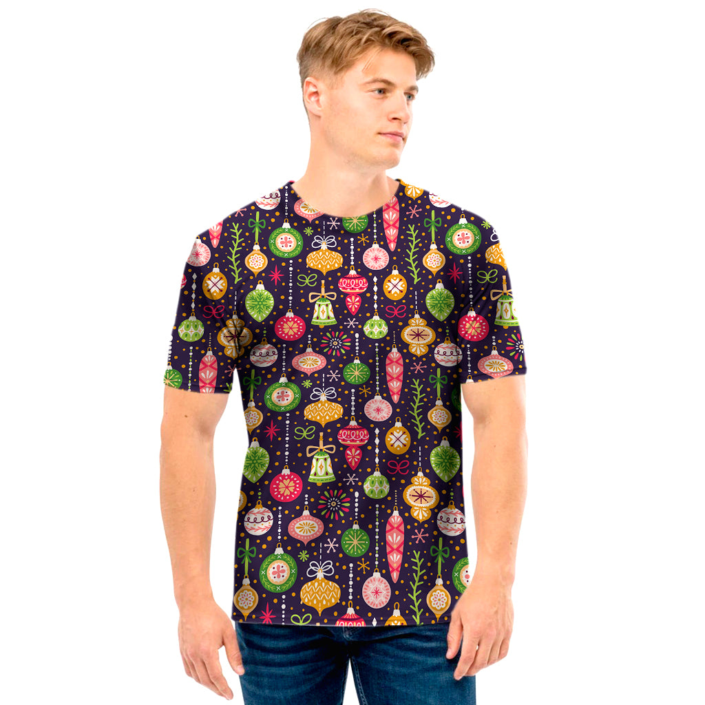 Christmas Baubles Pattern Print Men's T-Shirt