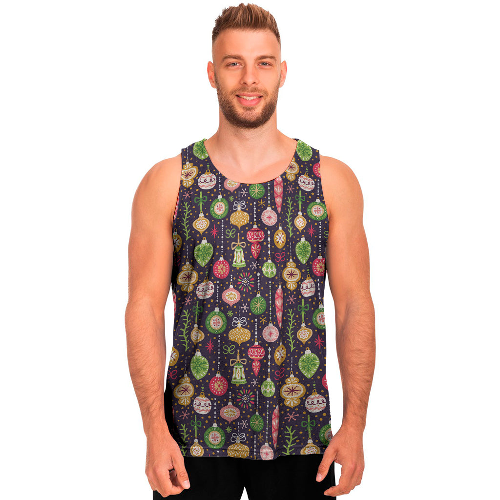 Christmas Baubles Pattern Print Men's Tank Top