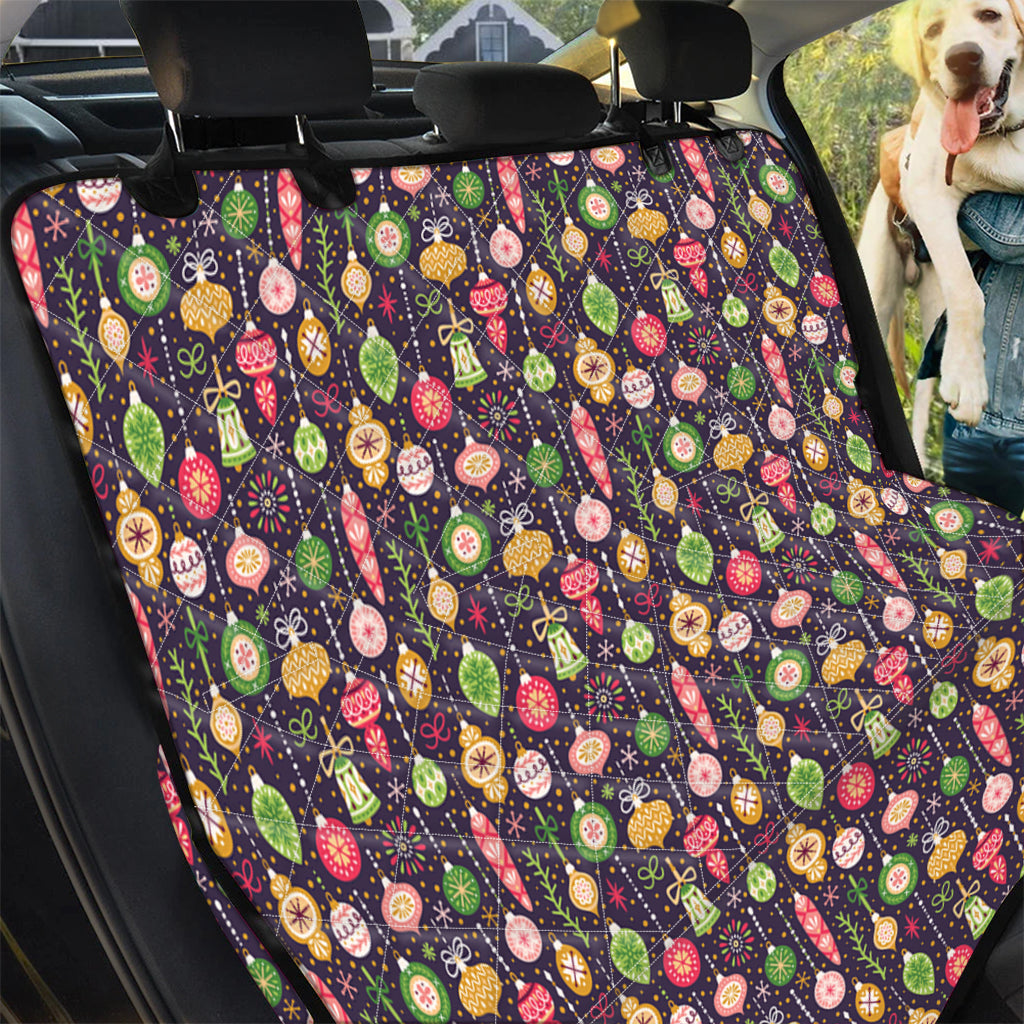 Christmas Baubles Pattern Print Pet Car Back Seat Cover