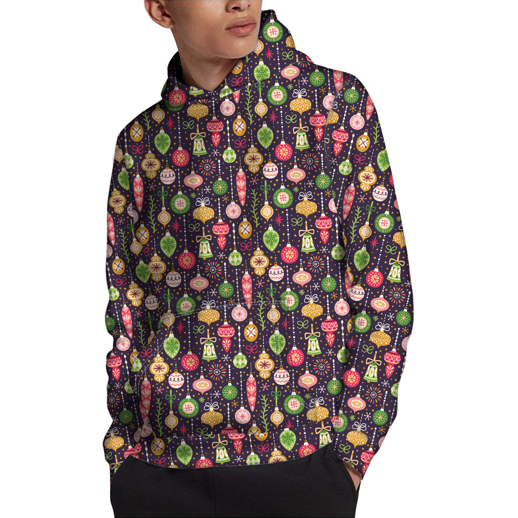 Christmas Baubles Pattern Print Pullover Hoodie