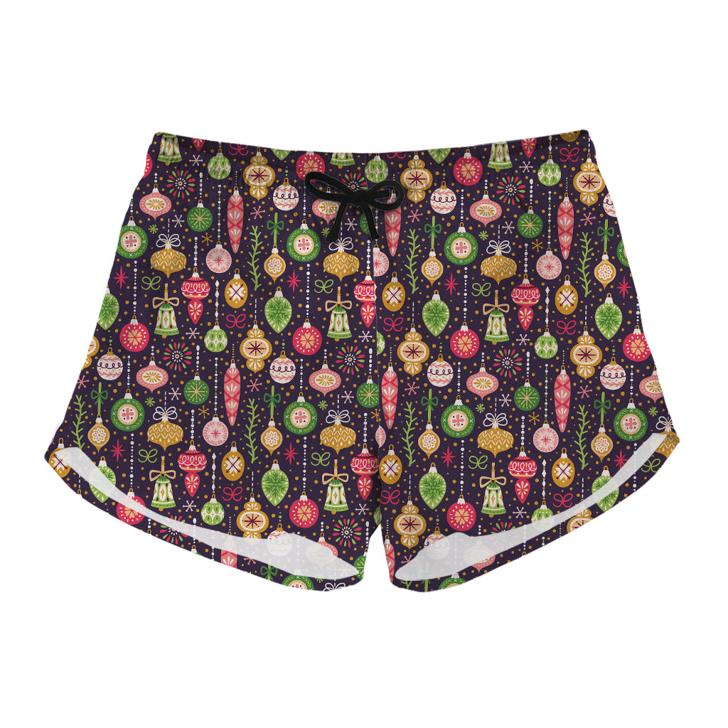 Christmas Baubles Pattern Print Women's Shorts