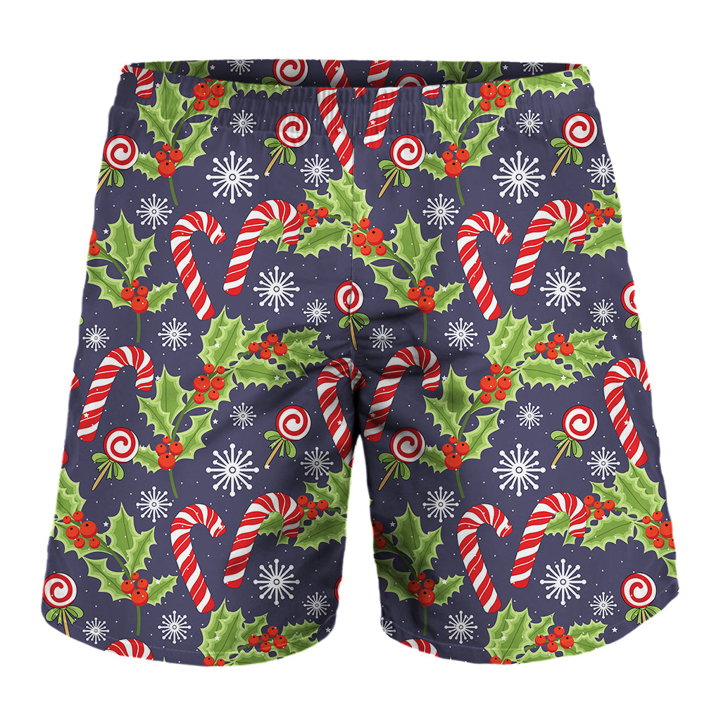 Christmas Berry And Candy Pattern Print Men's Shorts