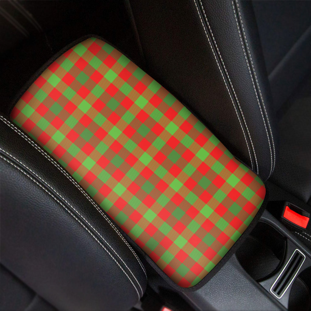 Christmas Buffalo Plaid Print Car Center Console Cover