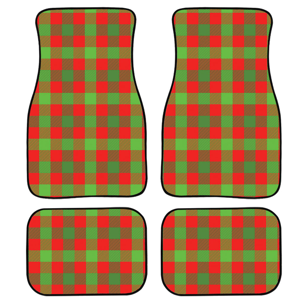 Christmas Buffalo Plaid Print Front and Back Car Floor Mats