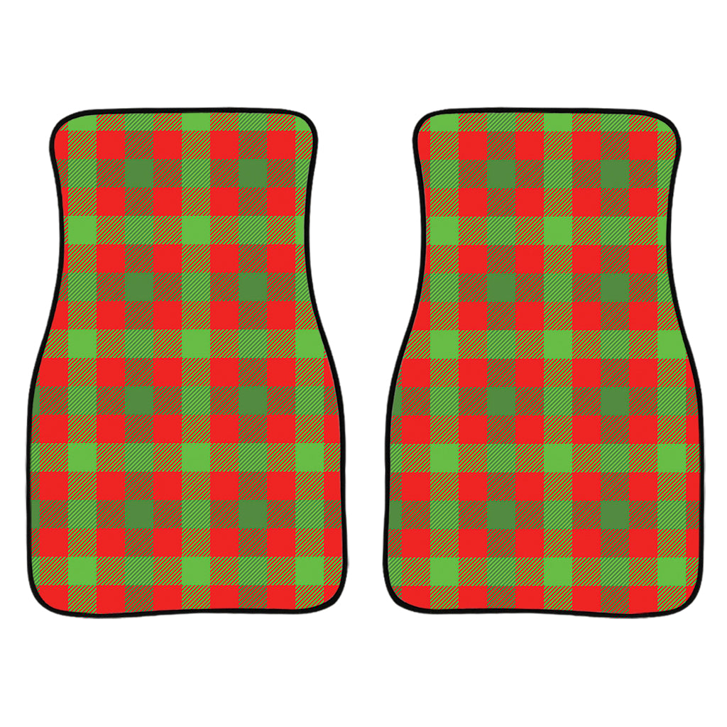 Christmas Buffalo Plaid Print Front Car Floor Mats