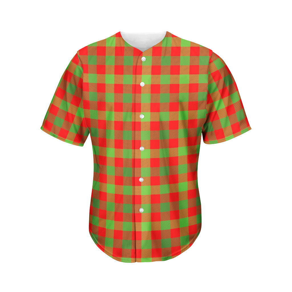 Christmas Buffalo Plaid Print Men's Baseball Jersey