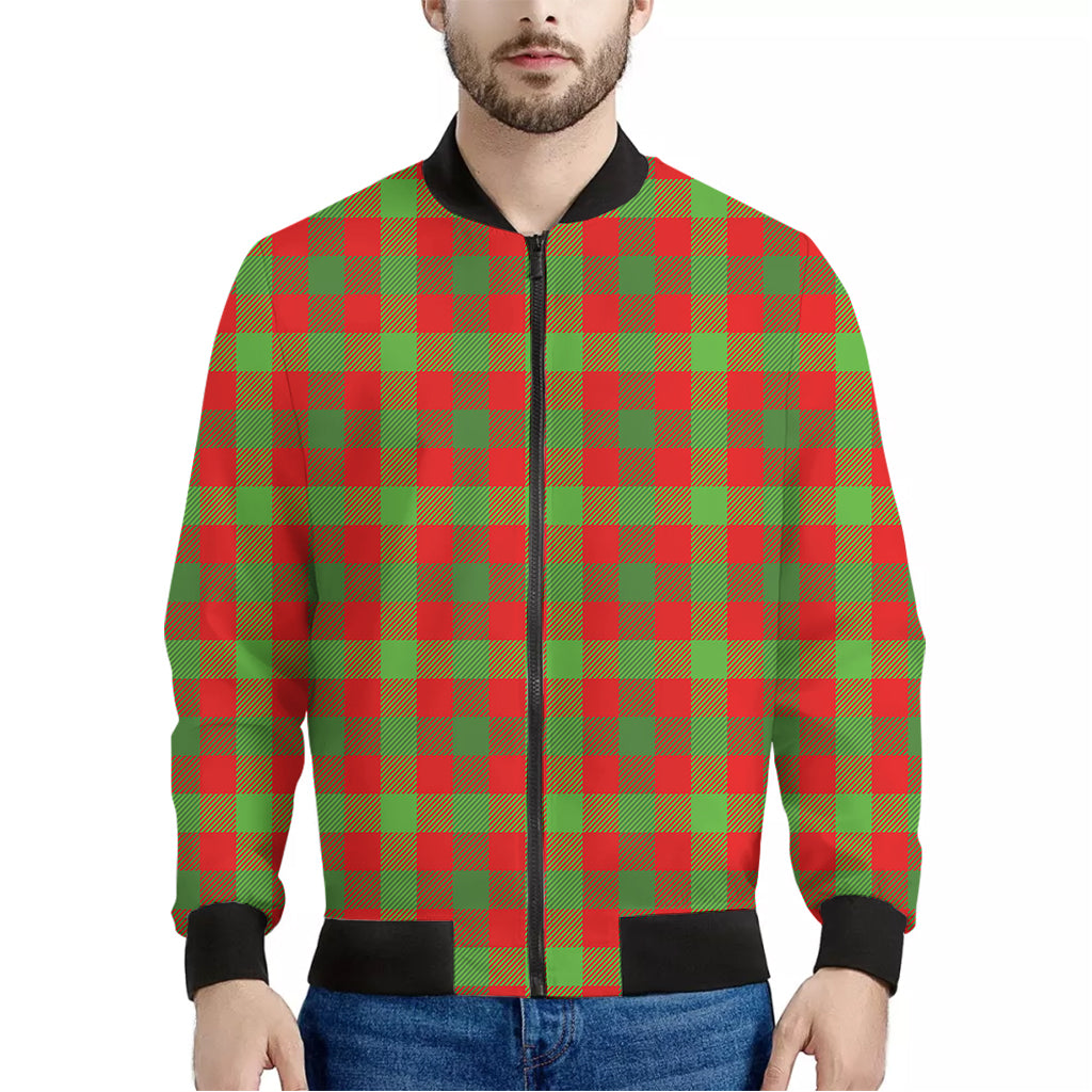 Christmas Buffalo Plaid Print Men's Bomber Jacket