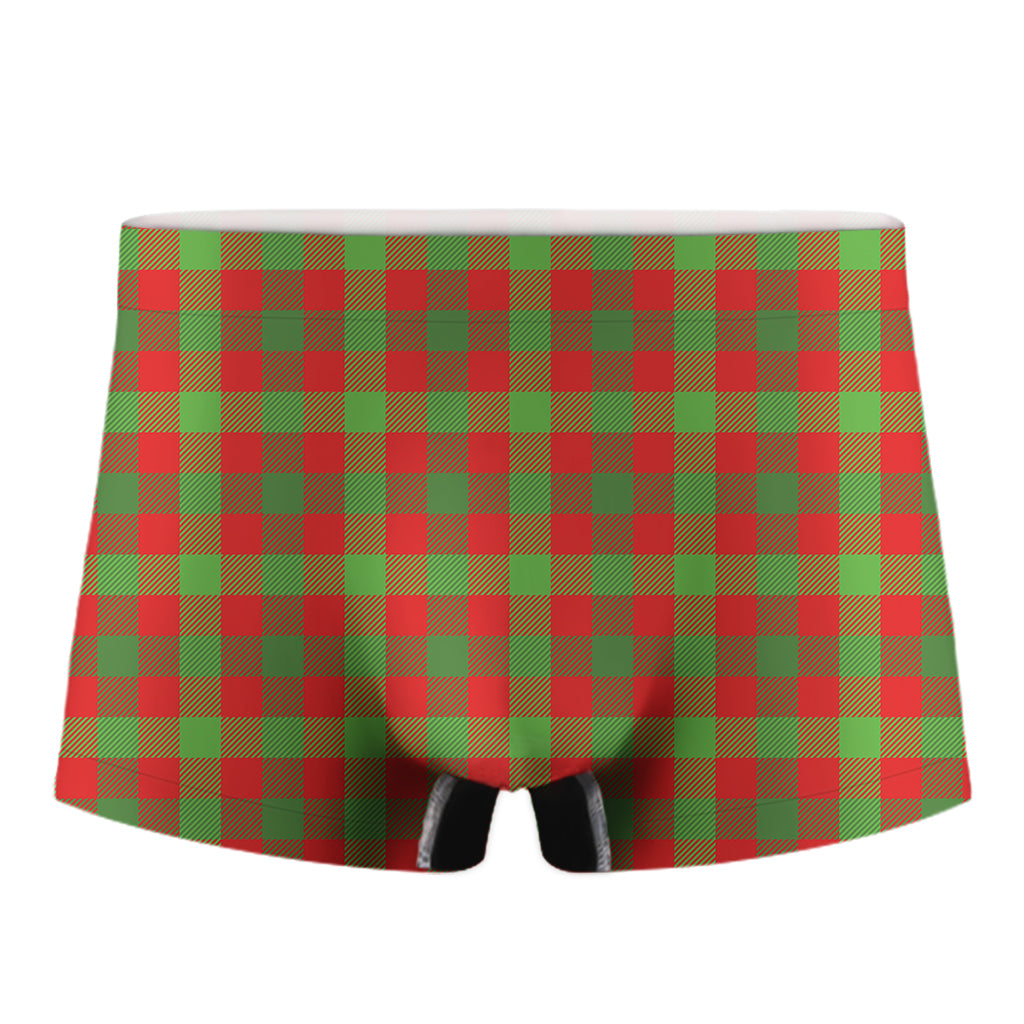 Christmas Buffalo Plaid Print Men's Boxer Briefs