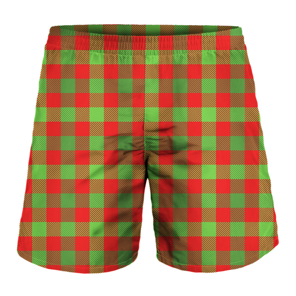 Christmas Buffalo Plaid Print Men's Shorts