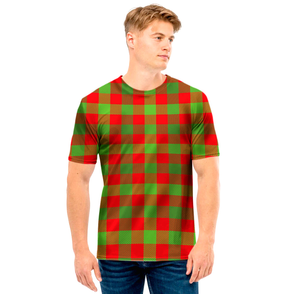 Christmas Buffalo Plaid Print Men's T-Shirt