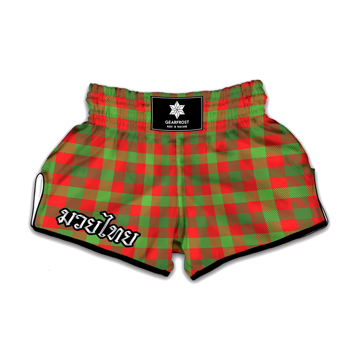 Christmas Buffalo Plaid Print Muay Thai Boxing Shorts