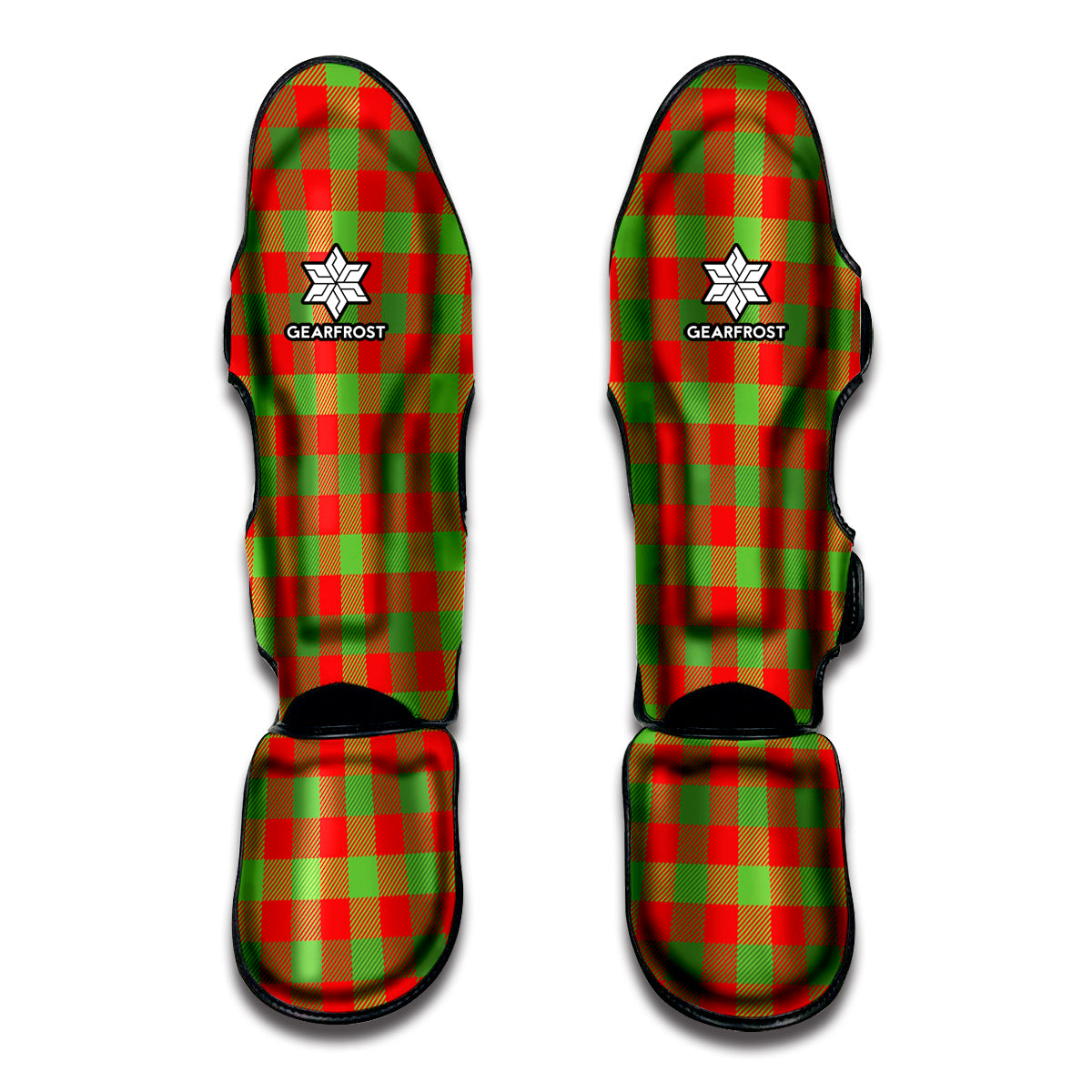 Christmas Buffalo Plaid Print Muay Thai Shin Guards