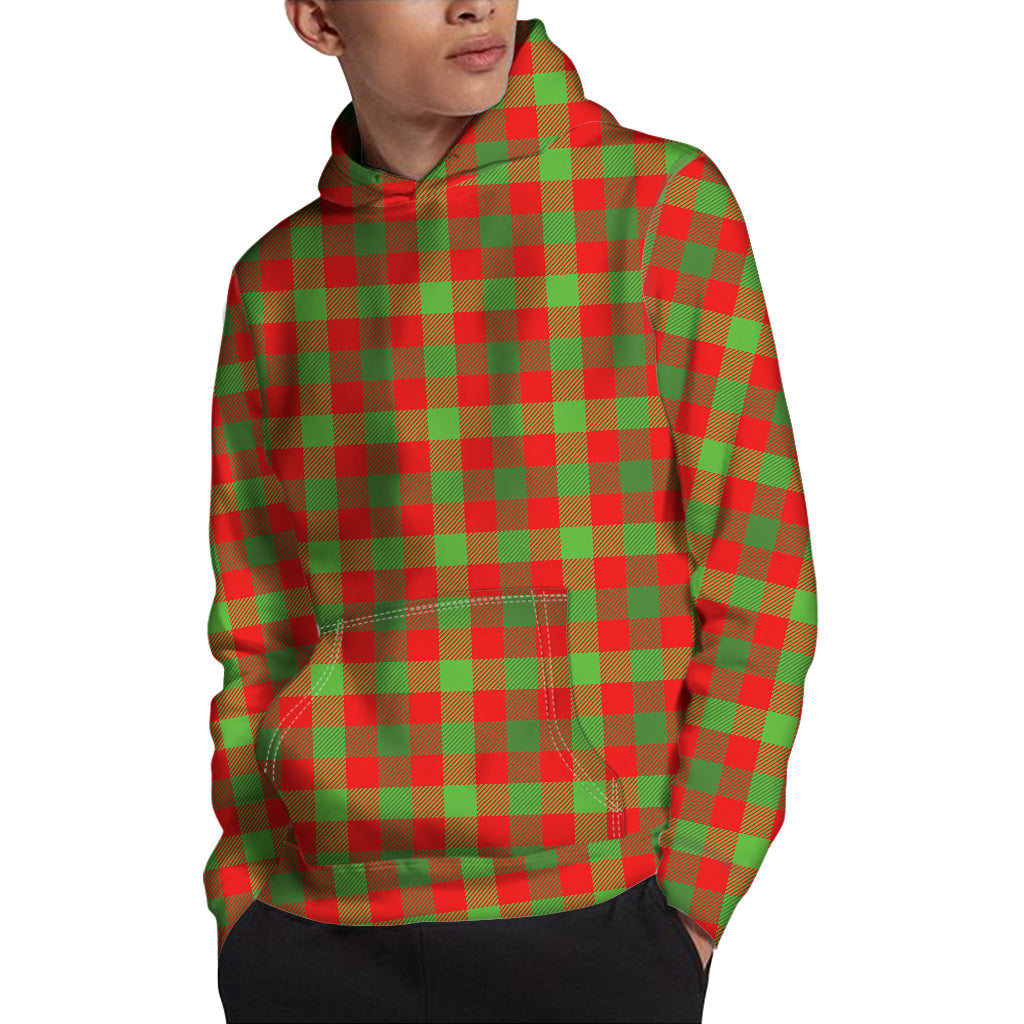 Christmas Buffalo Plaid Print Pullover Hoodie