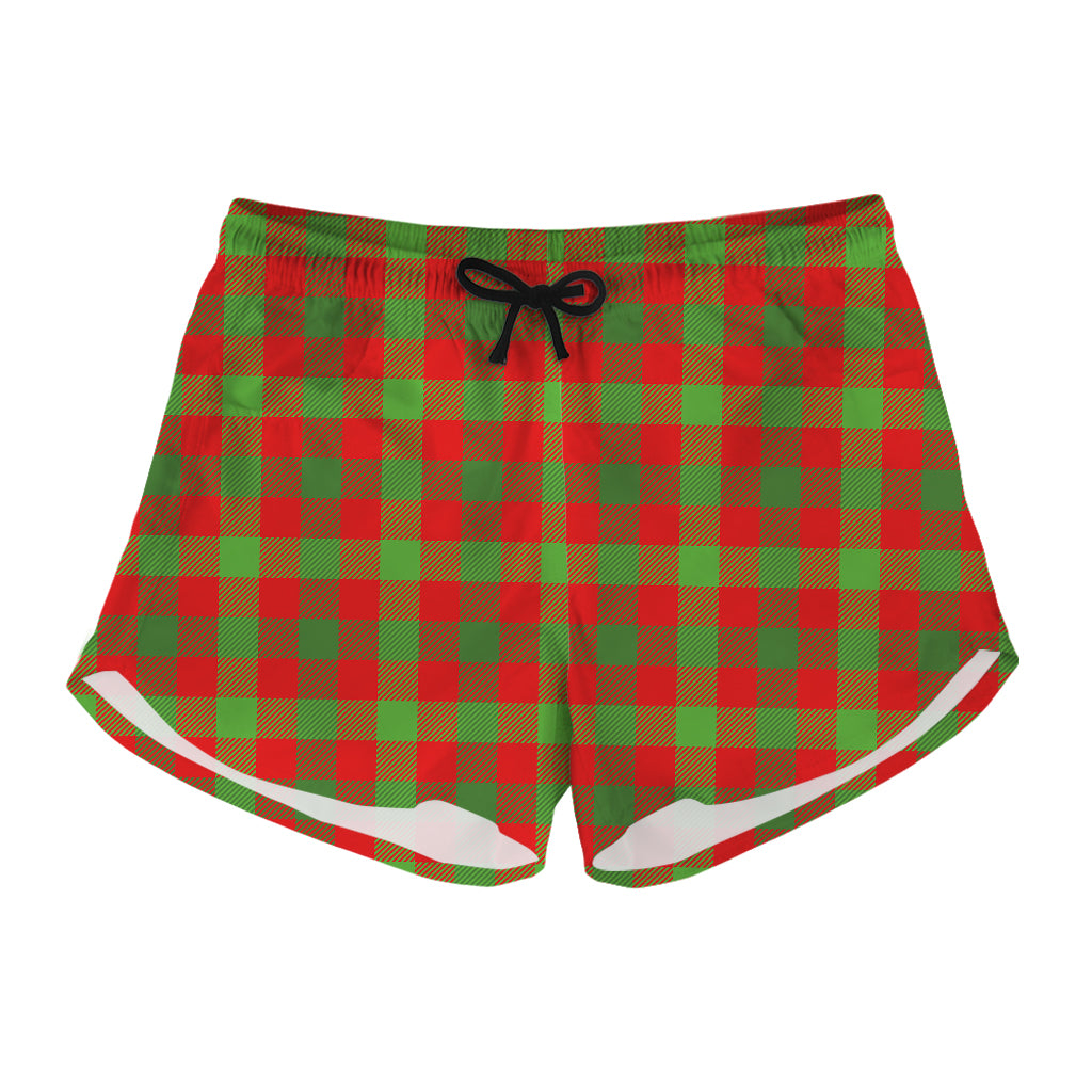 Christmas Buffalo Plaid Print Women's Shorts