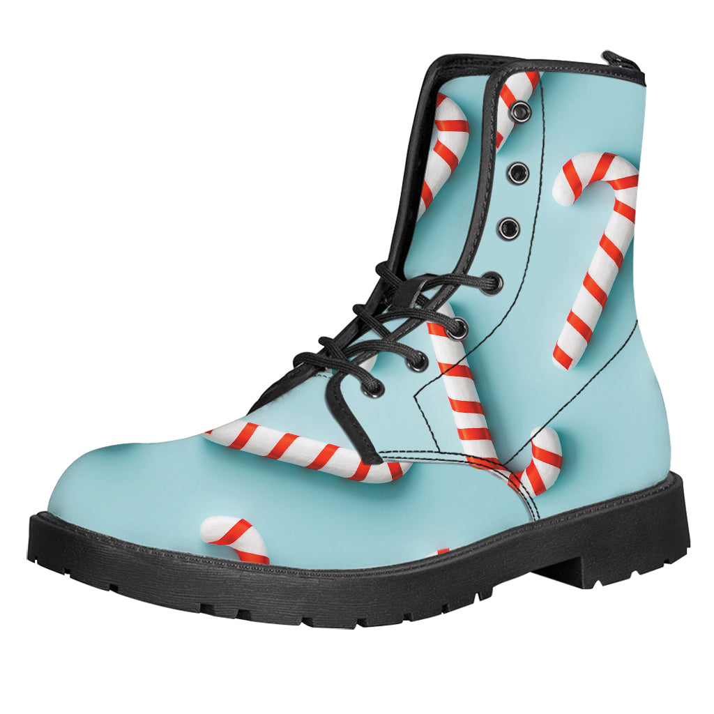 Christmas Candy Candies Pattern Print Leather Boots