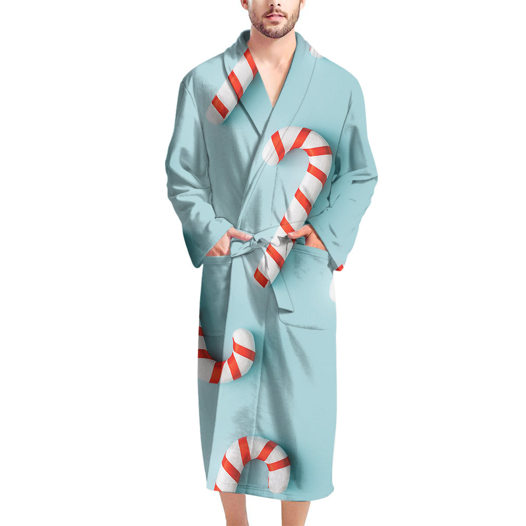 Christmas Candy Candies Pattern Print Men's Bathrobe