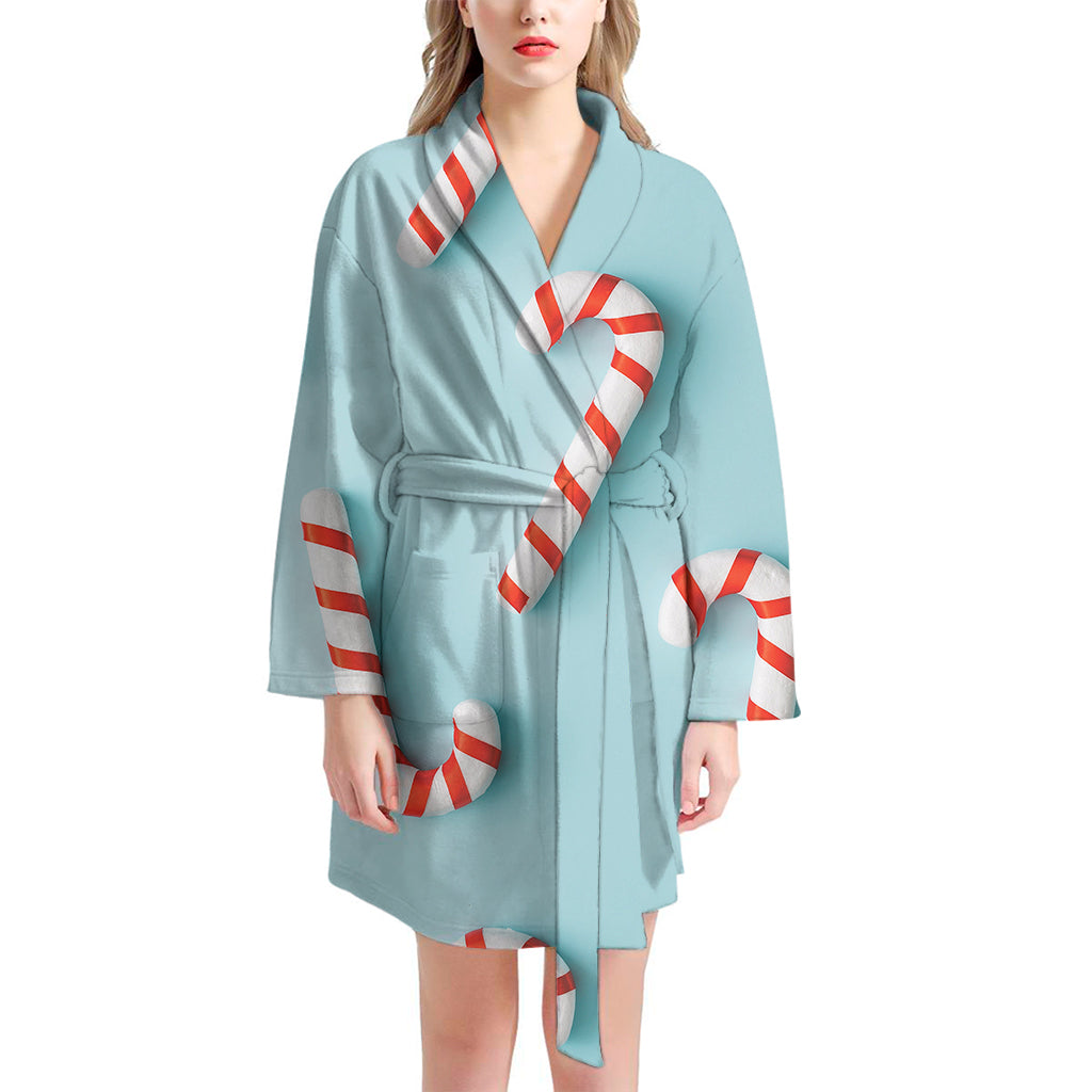 Christmas Candy Candies Pattern Print Women's Bathrobe