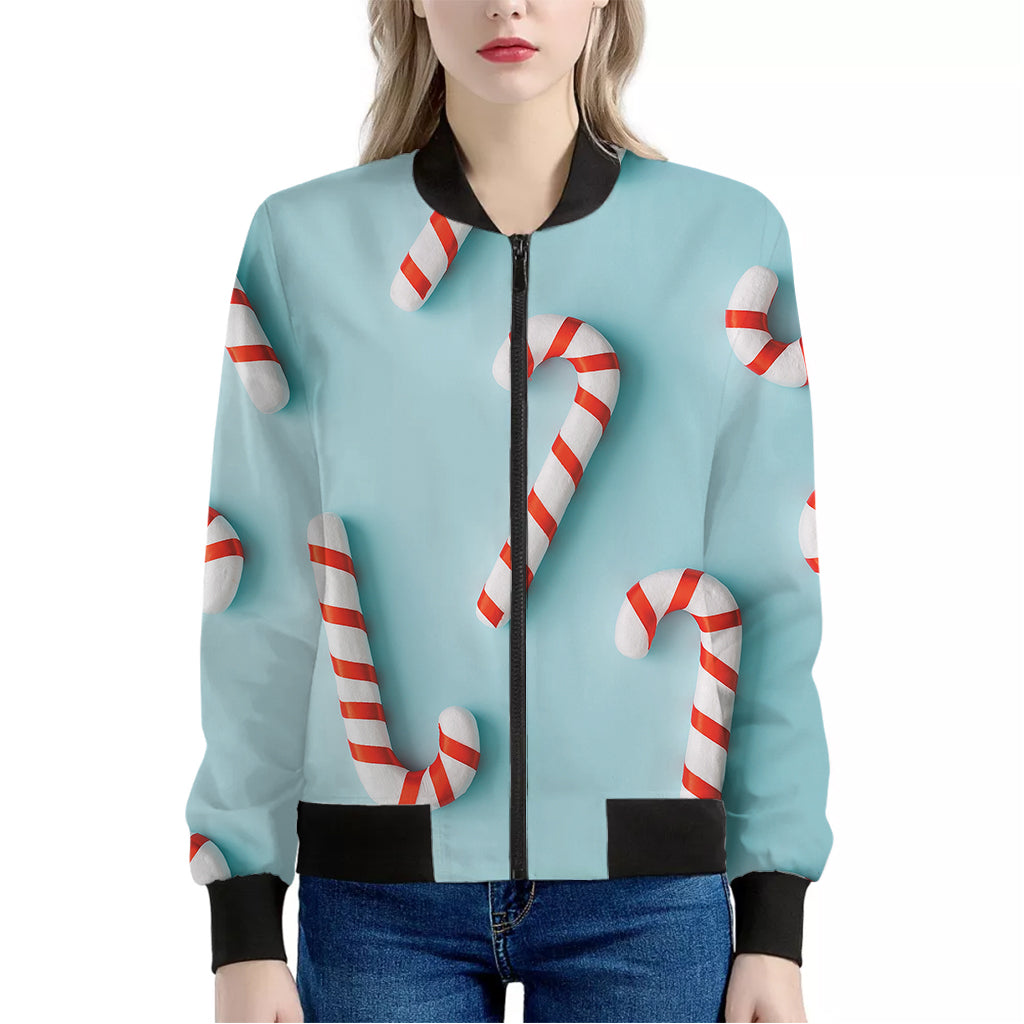 Christmas Candy Candies Pattern Print Women's Bomber Jacket