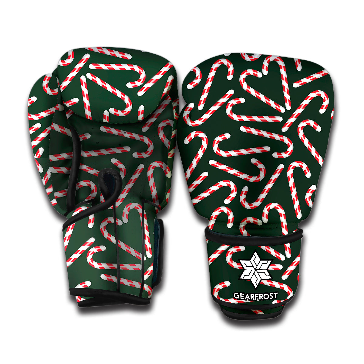 Christmas Candy Cane Pattern Print Boxing Gloves