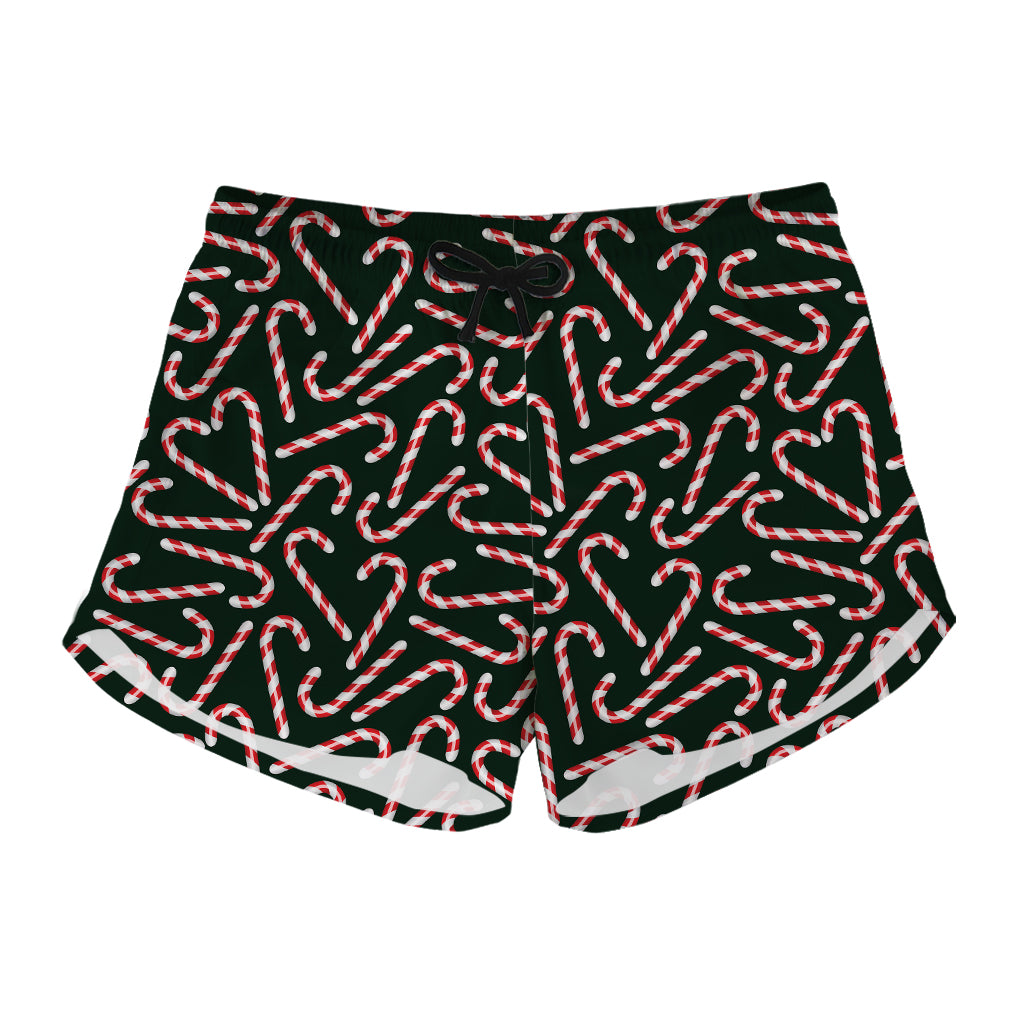 Christmas Candy Cane Pattern Print Women's Shorts